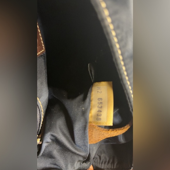 Dooney & Burke Nylon And Leather Trim Wayfarer Shoulder Bag - Navy Blue - Picture 7 of 10